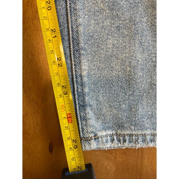 American Eagle Super Stretch Blue Jeans Distressed Denim Straight Size 12 Short - Picture 4 of 7